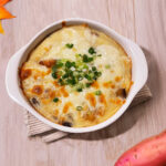 さつまいもきのこ鶏肉の和風グラタン